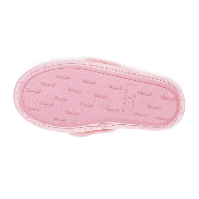Isotoner Ladies Fluffy Toe Post Slippers Dusky Pink Extra Image 4